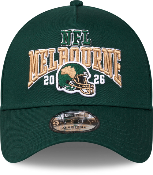 NFL Melbourne Game 2026 New Era 9FORTY A-Frame Green Cap