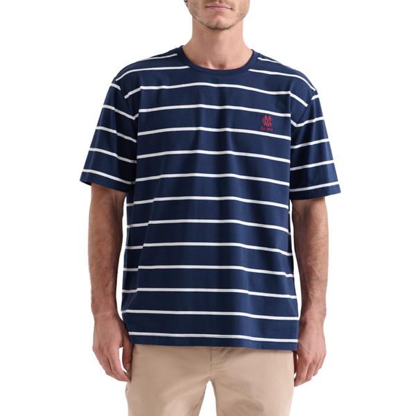 MCC Logo Tee Navy Stripe