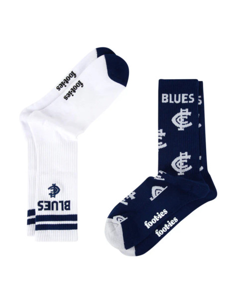 Carlton Mascot Sneaker 2 Pack Socks Size 8-13 Carlton Mascot Sneaker 2 Pack Socks Size 8-13