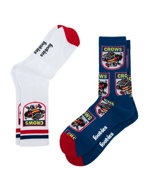 Adelaide Crows Foot-ies Retro Sneaker 2 Pack Socks