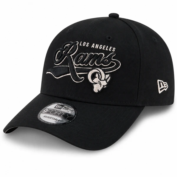 Los Angeles Rams New Era Melbourne Game 2026 9FORTY Black Script Cap