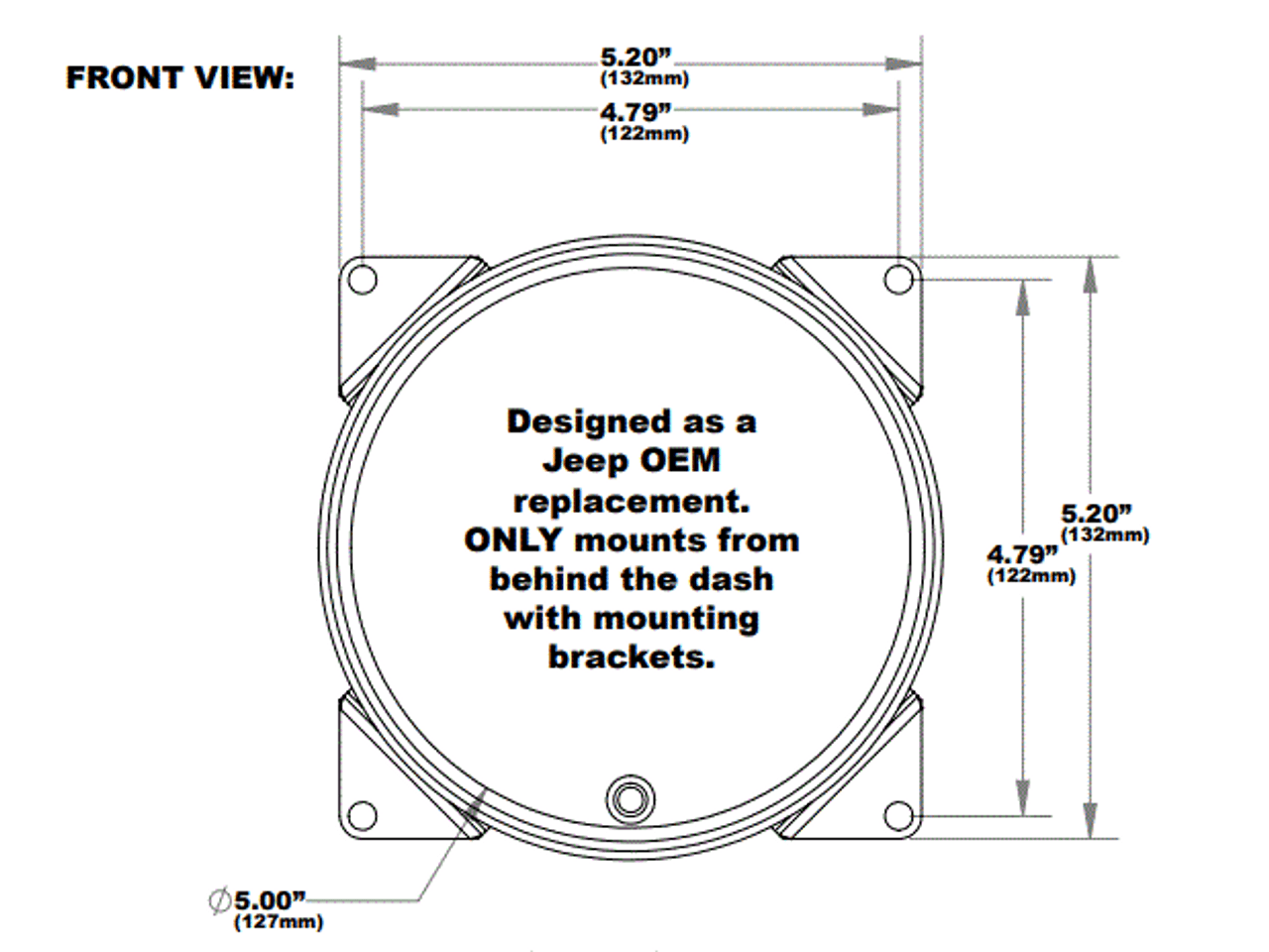 5-1/2" Renegade GPS Speedometer Cluster 90mph - Speedo, Fuel Level, Temp