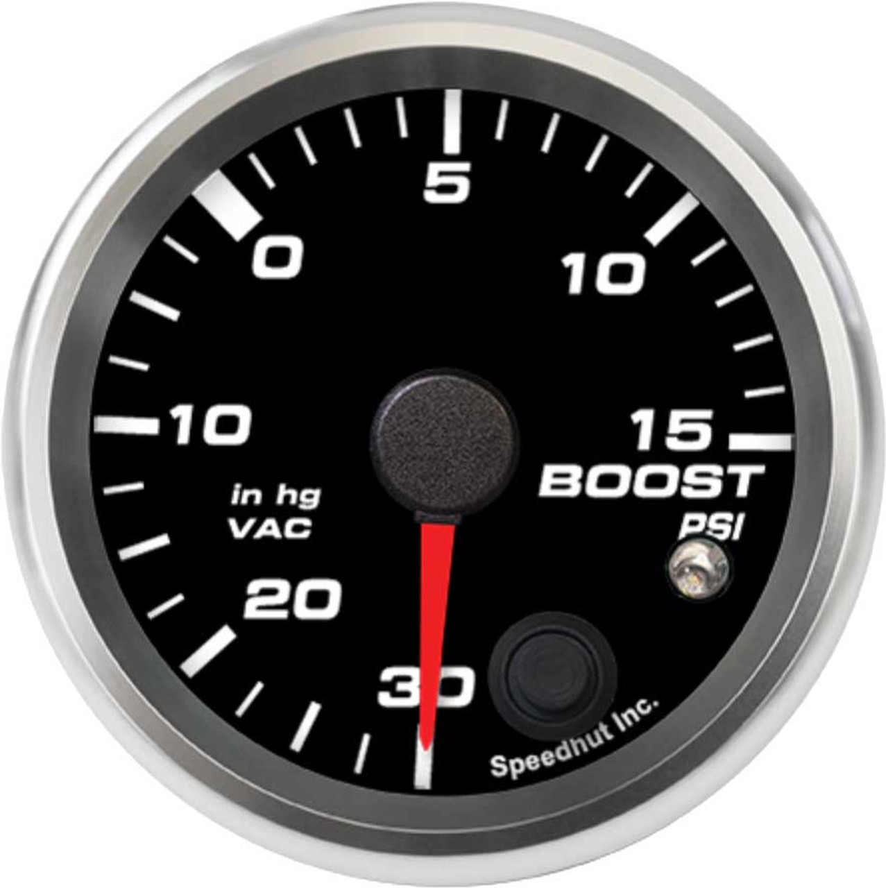 2-5/8" Boost/Vac Gauge 30inhg-0-15 psi (w/ warning)