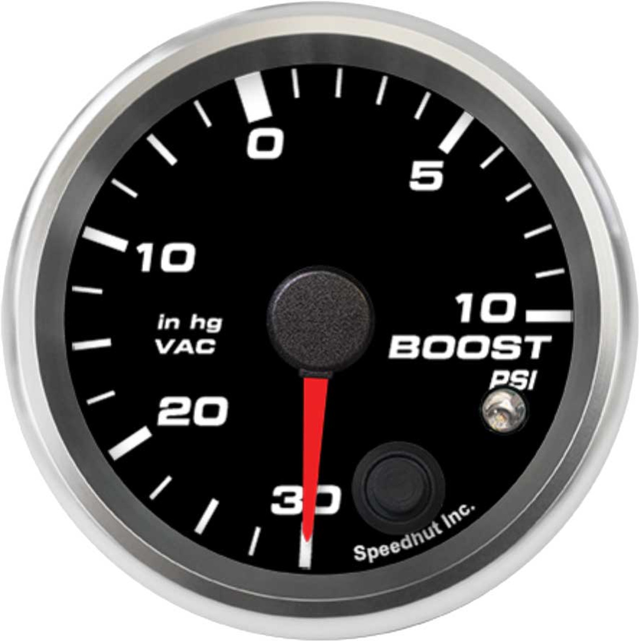 2-5/8" Boost/Vac Gauge 30inhg-0-10 psi (w/ warning)