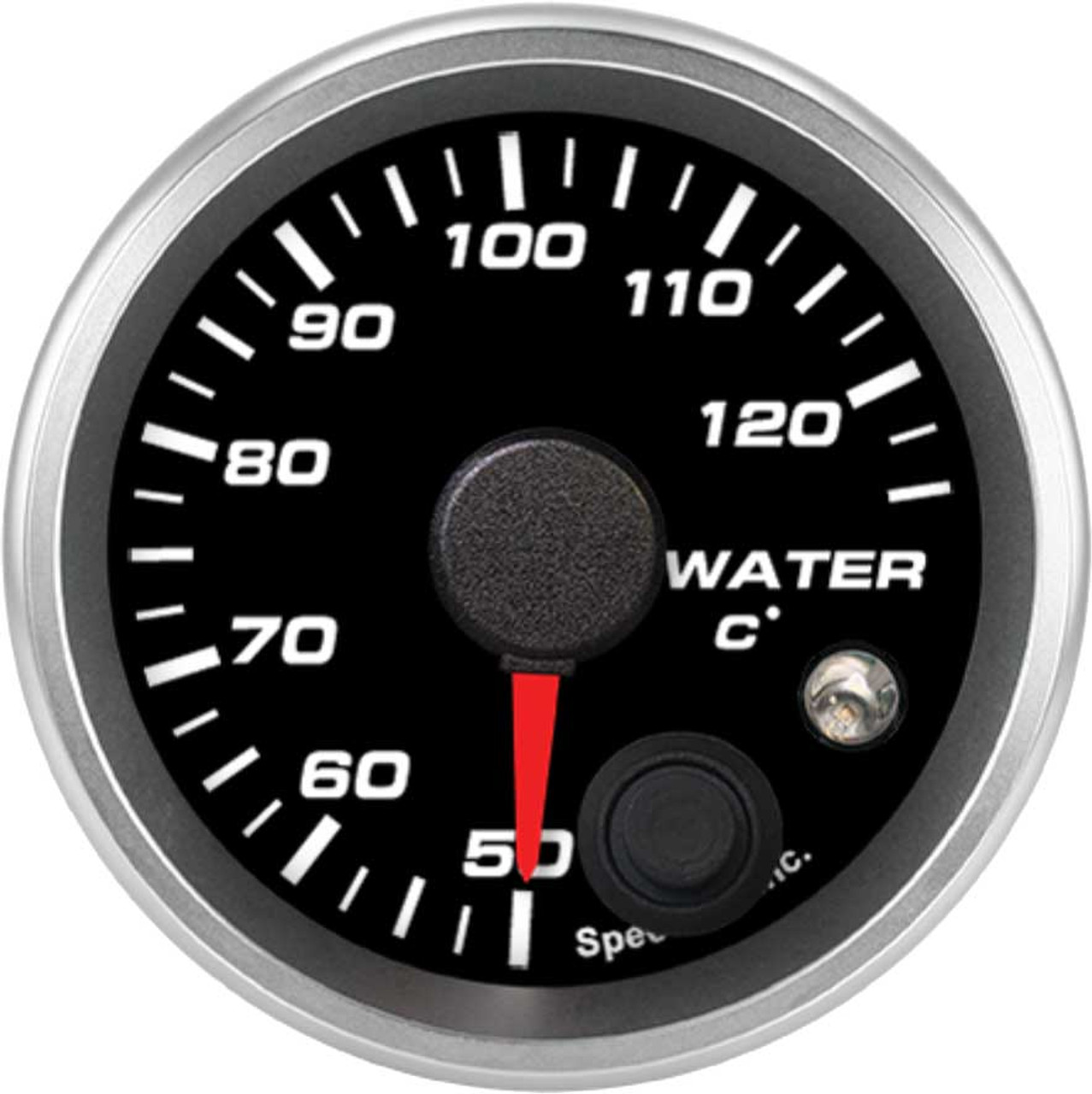 2-1/16" Water Temp Gauge 50-125C (w/ warning)