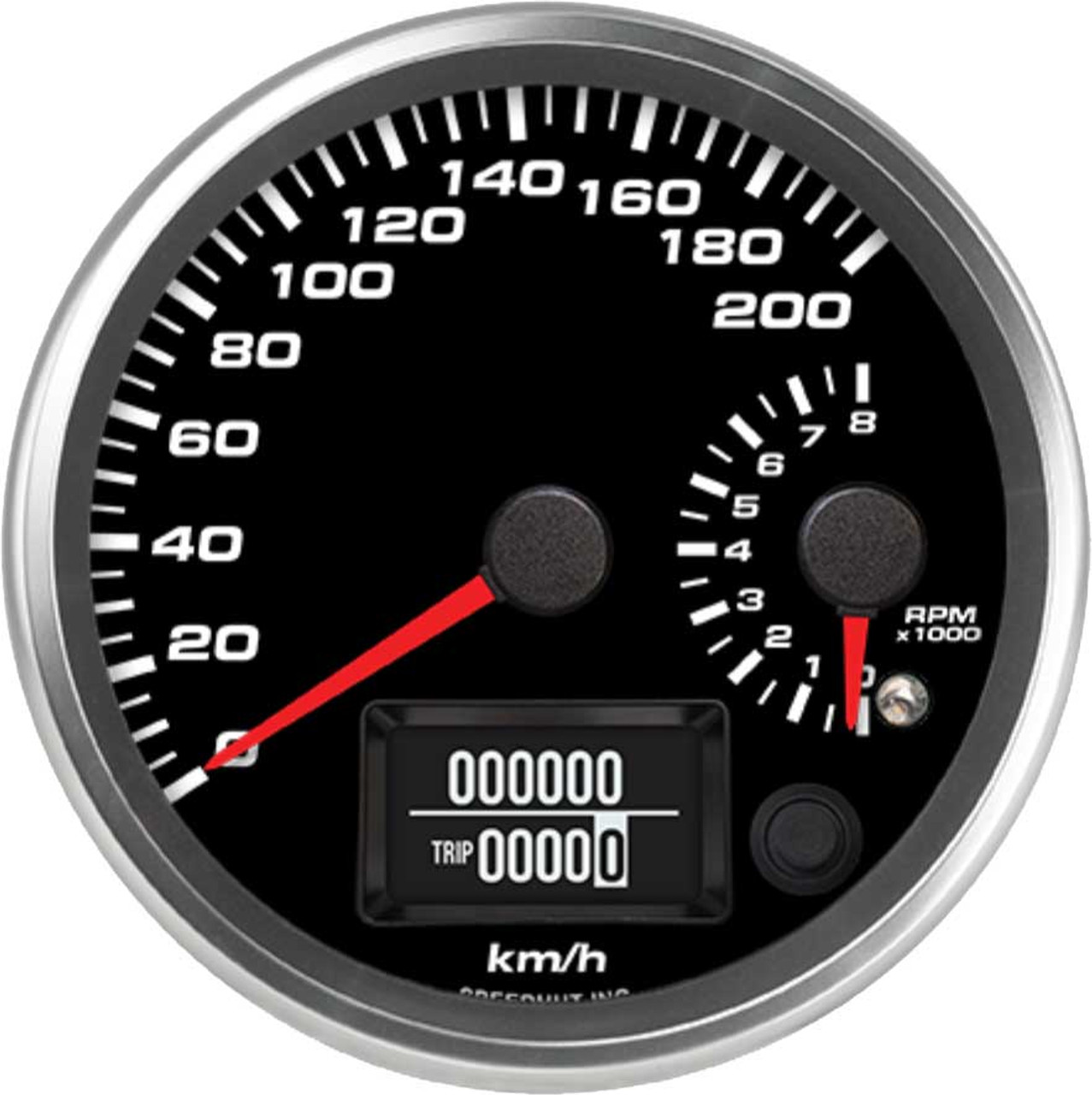 4" Dual Gauge - 200 km/h GPS Speedometer / 8K Tachometer