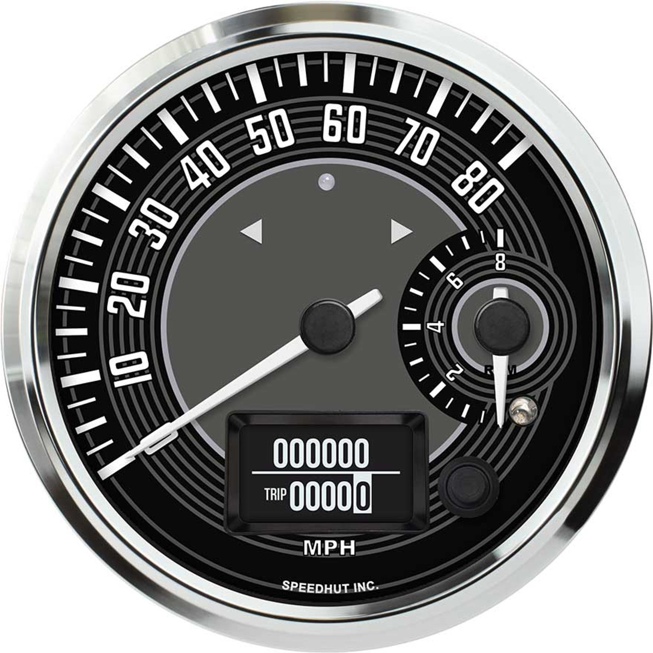 4-1/2" Dual Gauge - 80 mph GPS Speedometer / 8K Tachometer (LED) - VW Series