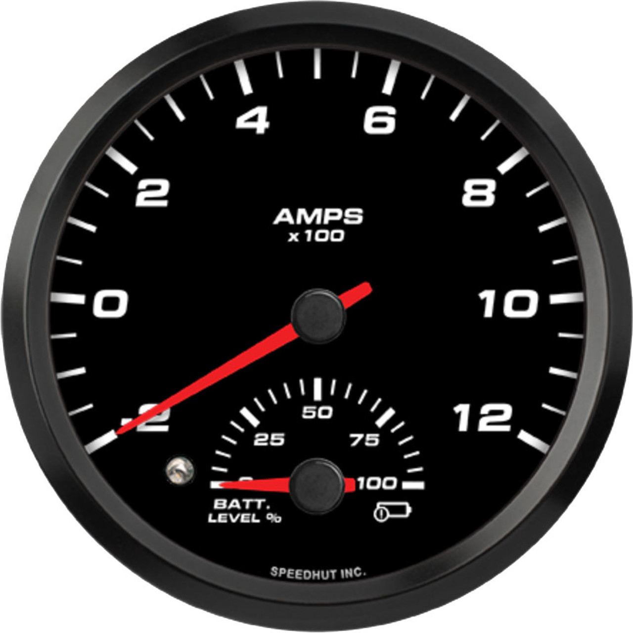 4-1/2" EV Dual Gauge (w/ warning) - Amp -200-1200 / Batt Level 0-100 (AEM)