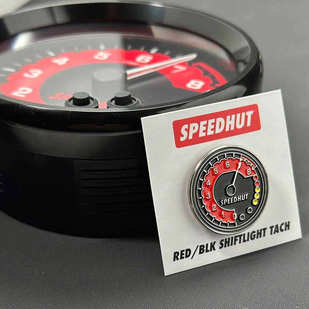 LIMITED EDITION Gauge Lapel Enamel Pin - Red/Blk ShiftLight Tach