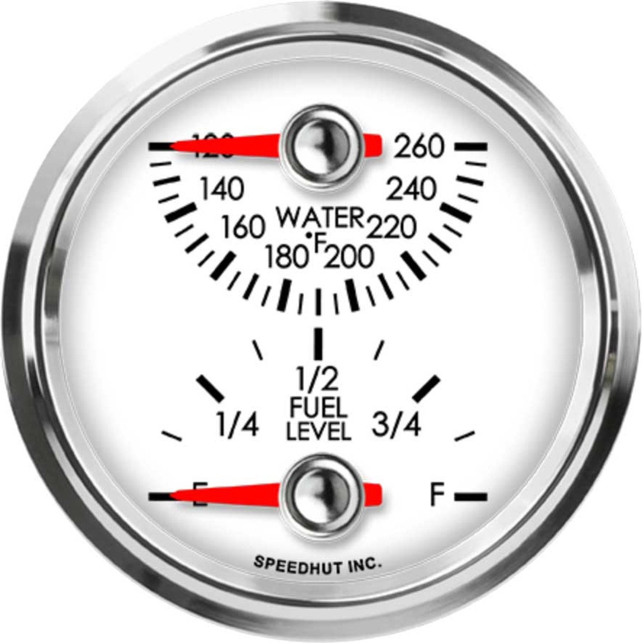 2-5/8" Dual Gauge - Water Temp / Fuel Level (top/bottom)