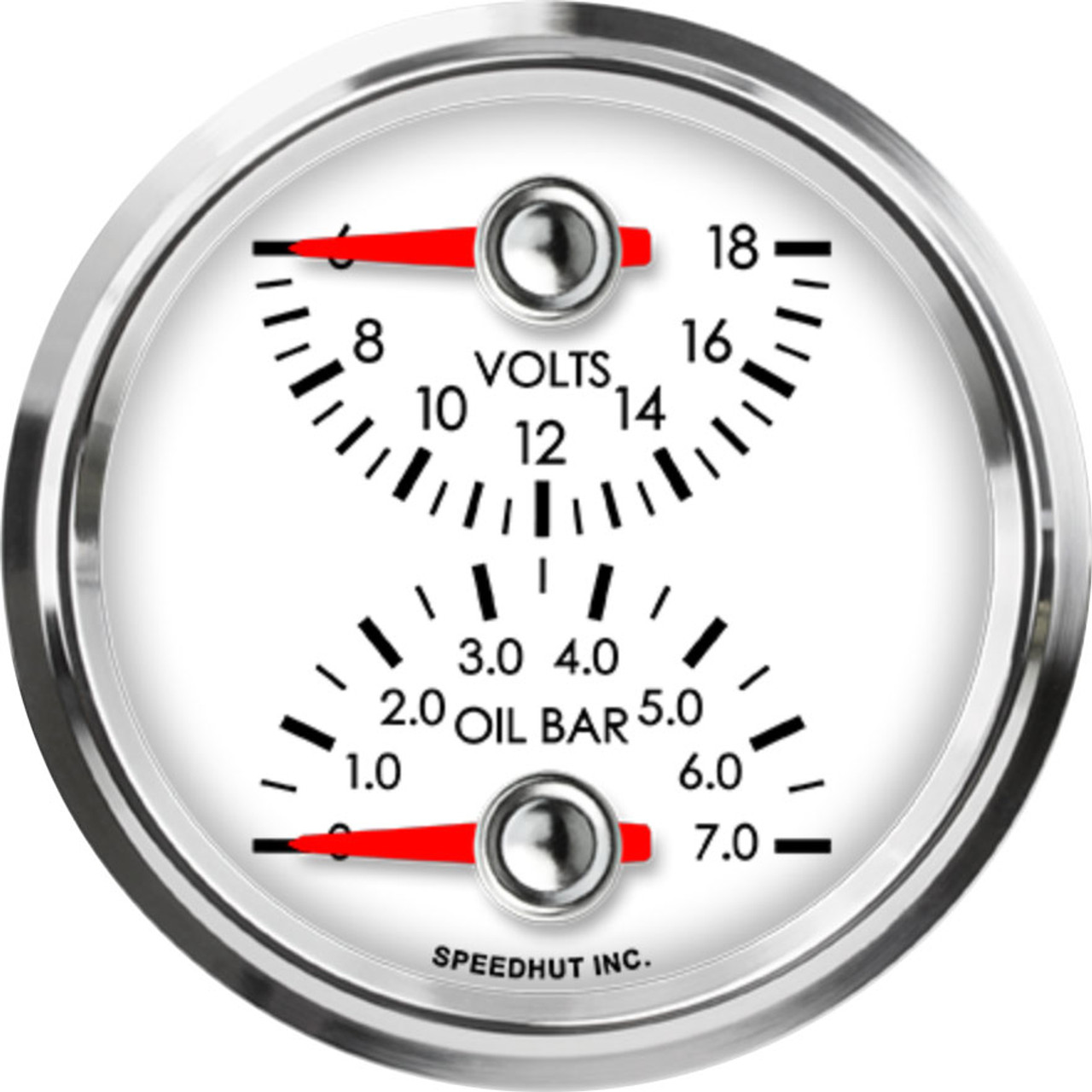 2-5/8" Dual Gauge - Volts / Oil Bar (top/bottom)