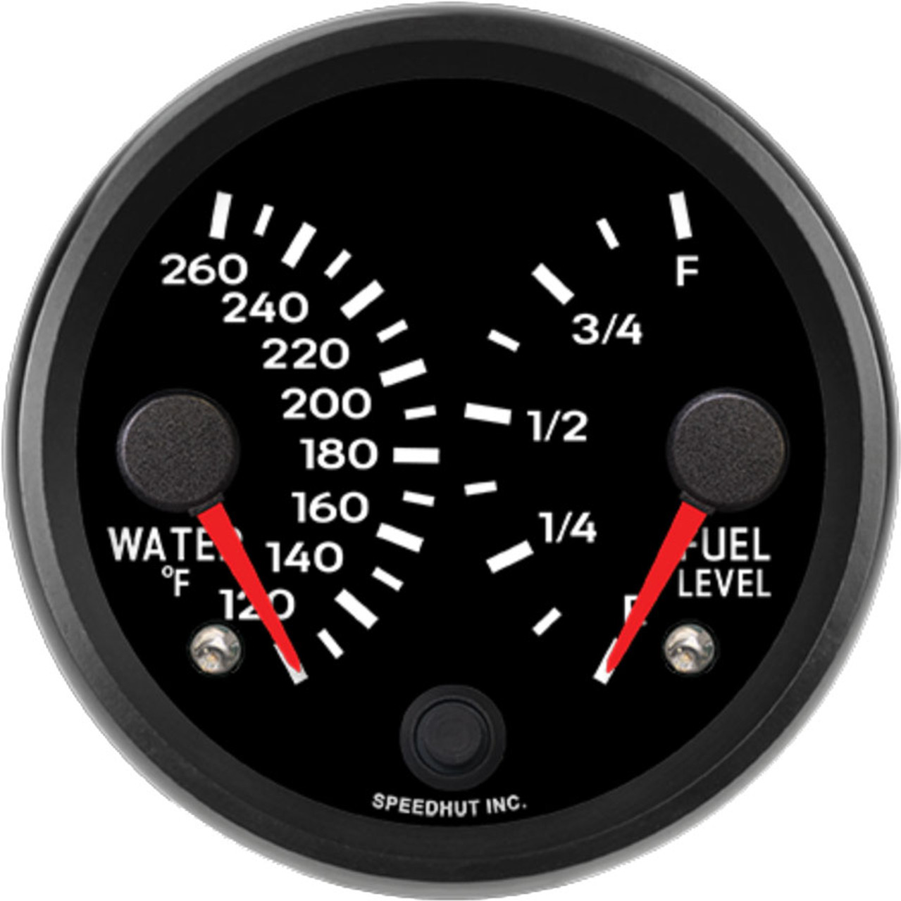 3-3/8" Dual Gauge - Water Temp / Fuel Level - Porsche Series