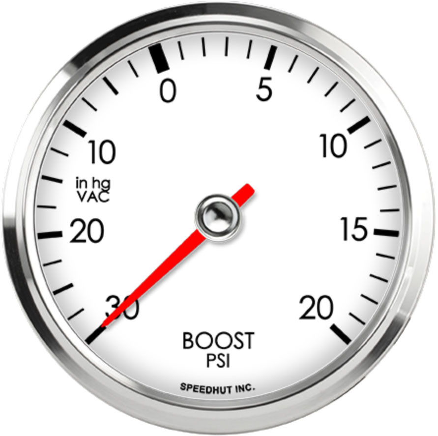 3-3/8" Classic Boost/Vac Gauge 30inhg-0-20 psi