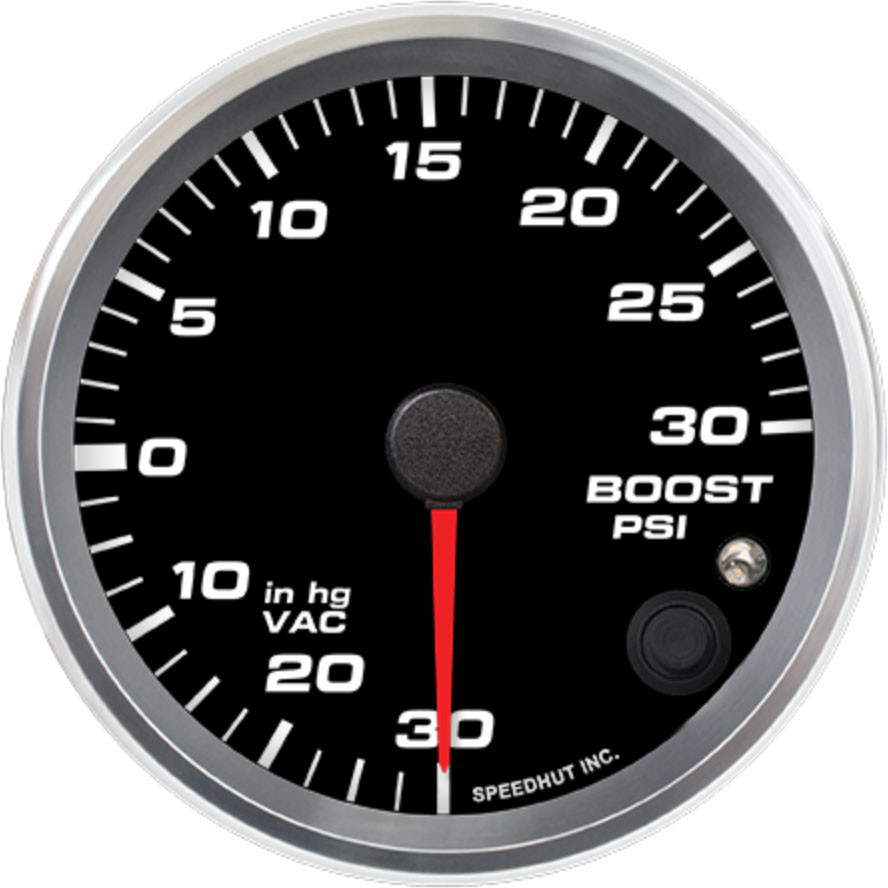 3-3/8" Boost/Vac Gauge 30inhg-0-30 psi (w/ warning)