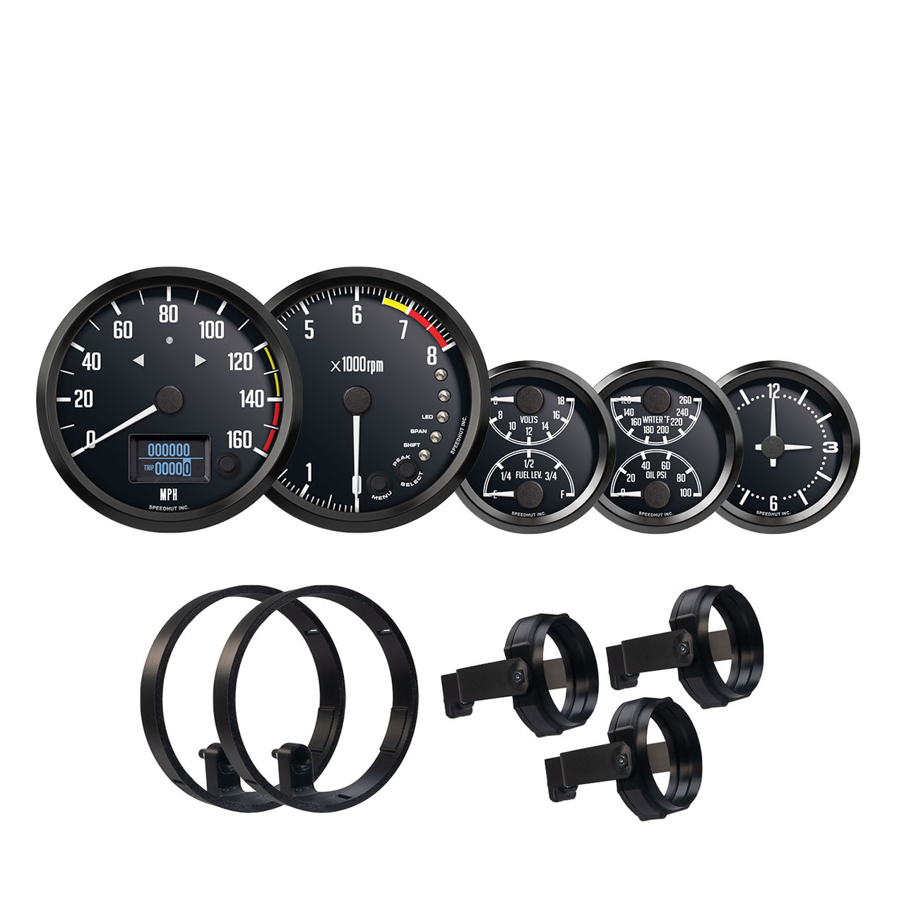 Datsun 240Z Gauge Set | GPS Speedometer & Tach + Temp, Fuel, Volts, Oil, Clock Datsun 240Z Gauge Set | GPS Speedometer & Tach + Temp, Fuel, Volts, Oil, Clock