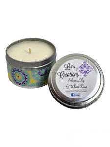 Candle Tins - Sheer Lily & White Rose Candle Tins - Sheer Lily & White Rose