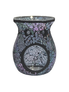Mosaic Tealight Burner - Black/Silver