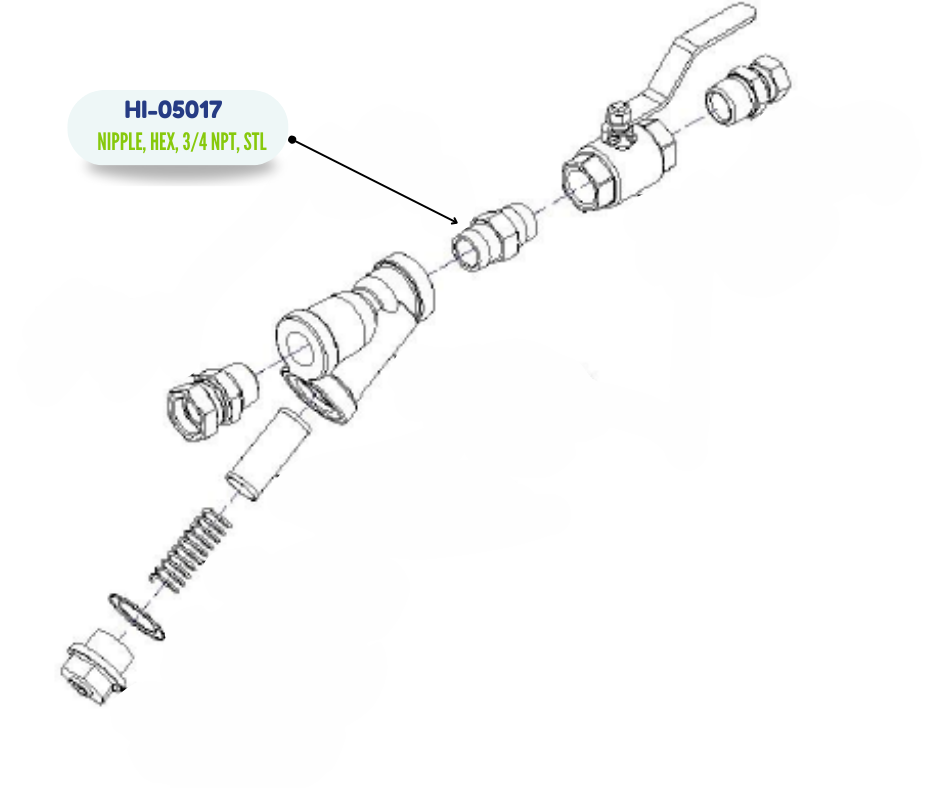 PMC 3/4 NPT HEX NIPPLE (HI05017)