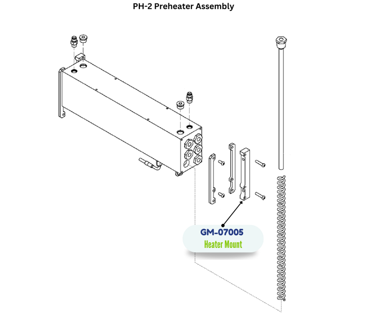 HEATER MOUNT, 68 ROD, AL (GM07005)