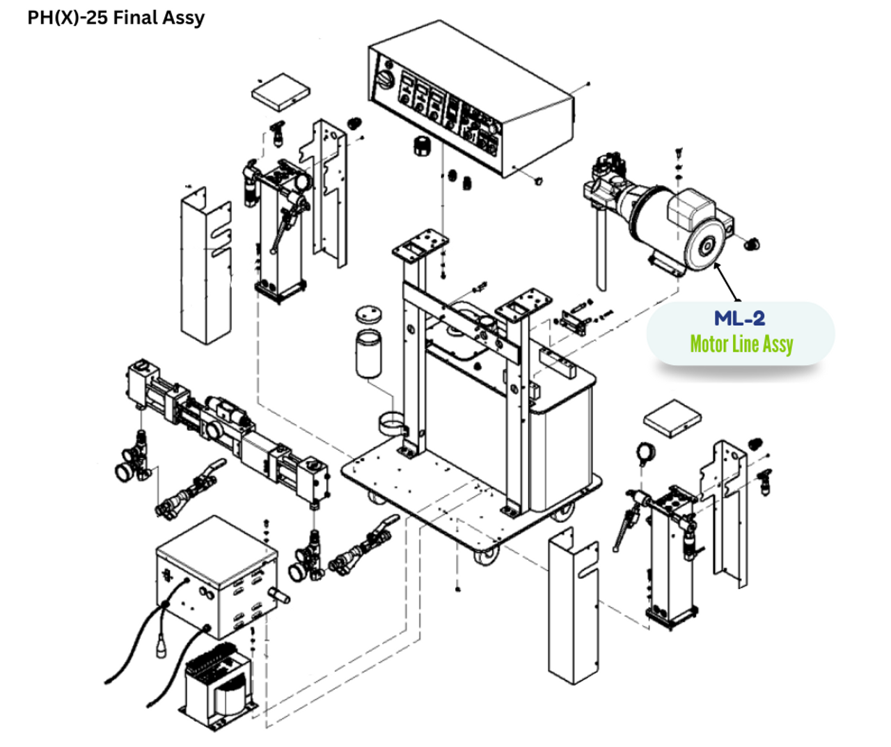 MOTOR LINE ASSY, 3HP, 1PH, 60HZ (ML2)