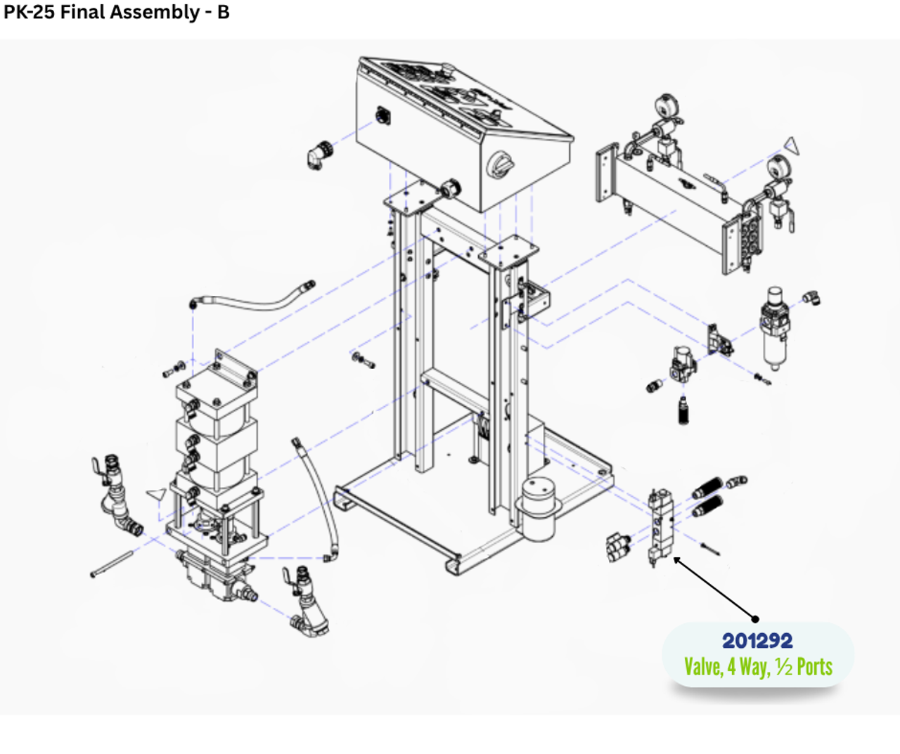 PMC VALVE 4 WAY 1/2 (201292)