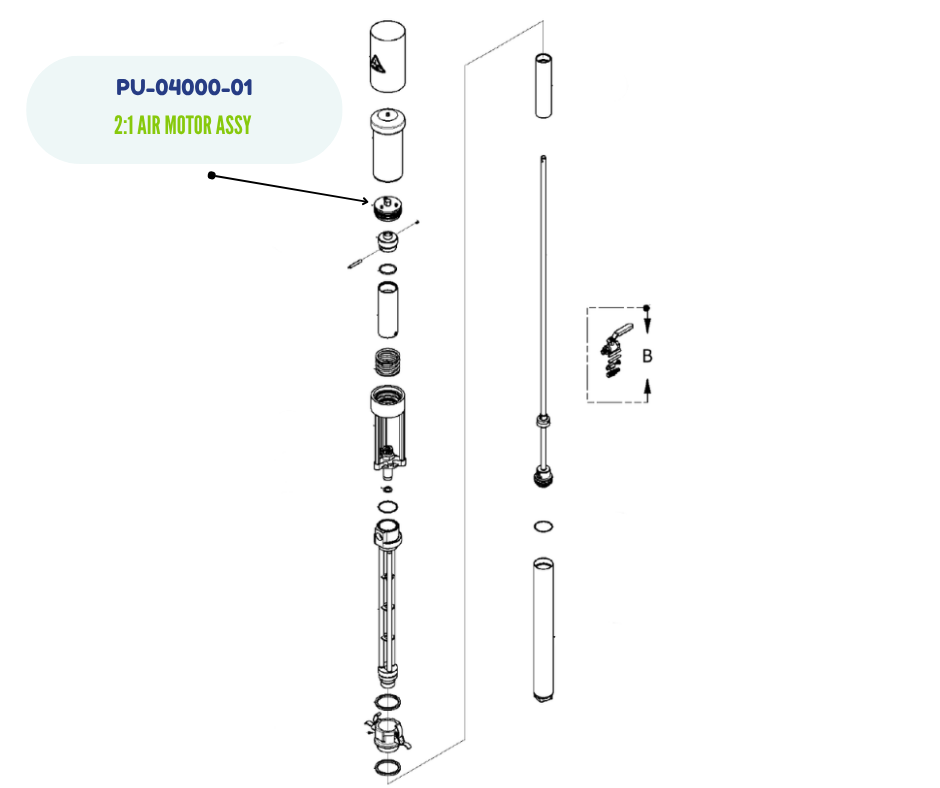 PMC 2:1 Air Motor Assembly (PU-04000-01)