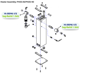 PMC GAUGE MANIFOLD, 1/2 OUTLET (HI050461/2)