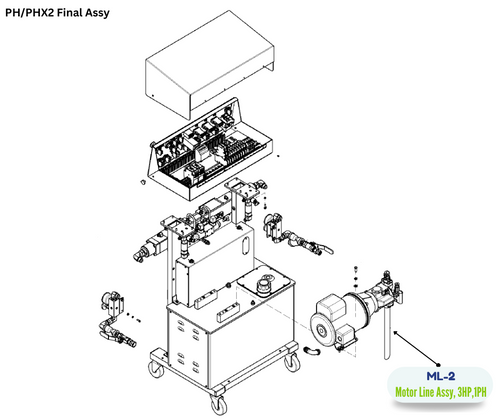 MOTOR LINE ASSY, 3HP, 1PH, 60HZ (ML2)