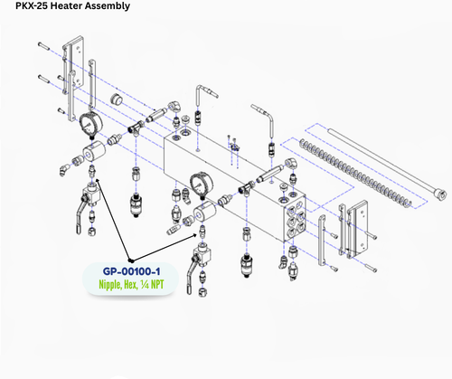 PMC PIPE NIPPLE 1/4 (GP001001)