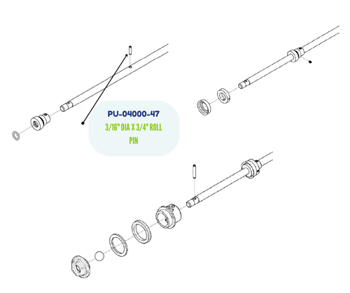 PMC Roll Pin, 3/16 dia x 3/4L (PU-04000-47)