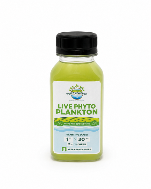 Live Phytoplankton Blend – 4oz | Tetraselmis & Nannochloropsis – Reef & Fish Food – World View Farms
