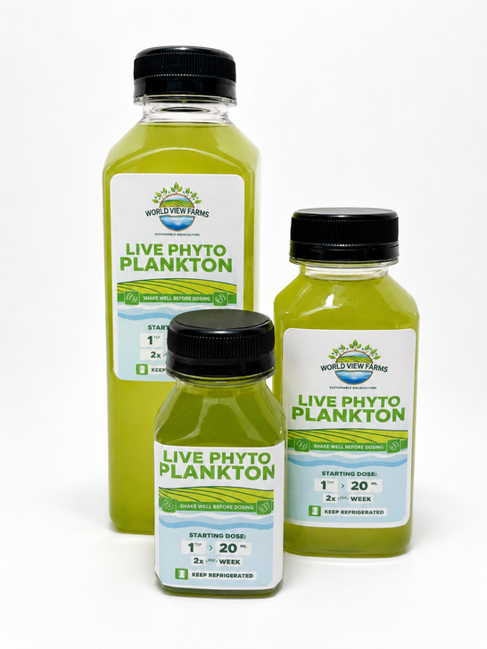 Live Phytoplankton Blend – 32oz | Tetraselmis & Nannochloropsis – Reef & Fish Food – World View Farms