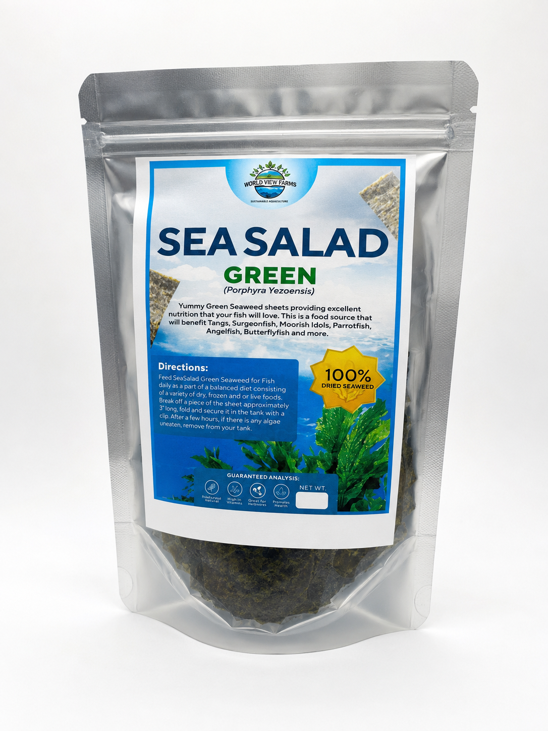 Dried Seaweed – 30g Fish Food | Reef-Safe Herbivore Blend – World
