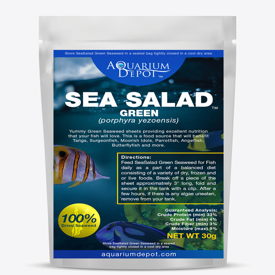 Green Sea Salad – 30g Dried Algae Fish Food for Tangs and Grazers – World View Farms