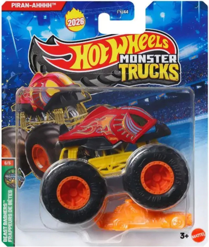 Mattel Hot Wheels Monster Truck 2026 with Crusher Car (8 per case)