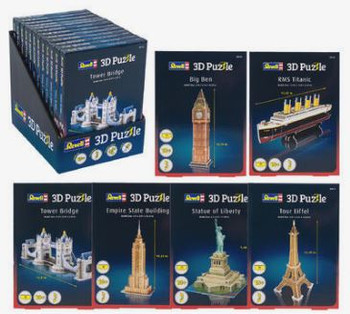 Revell 3 D Puzzle Assortment (12 Per Display)