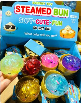 Mini Squishy Dumplings with Glitter ($3.90 each - 24 per case)