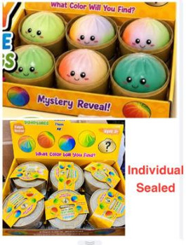 Rainbow Squishy Dumplings with IN SHRINK WRAP BUN (12 per case - $6.75 each)