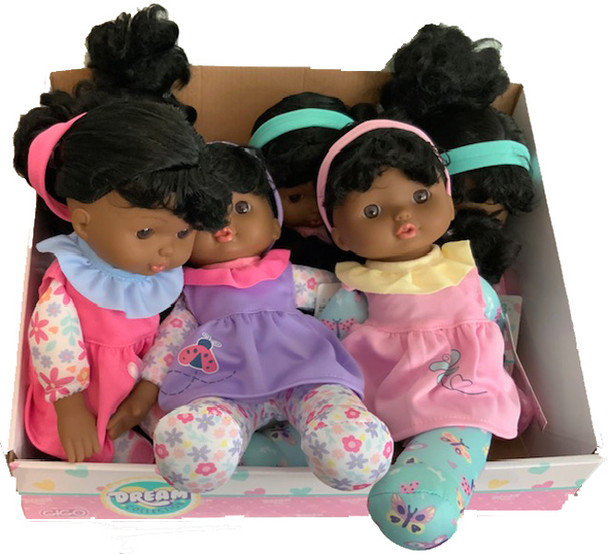 Gigo 12" Soft Baby Doll African American (6 per case)