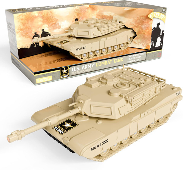 U.S. Army Toy Friction Combat Tank with Lights and Sounds (3 per case)