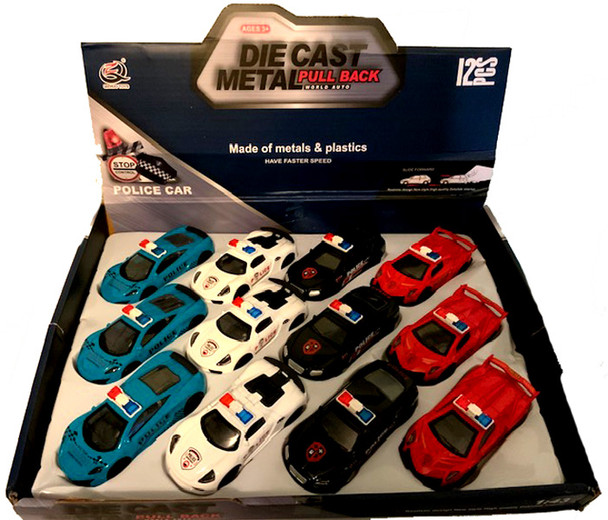 4 Inch Metal Diecast Police Vehicles (12 per case)