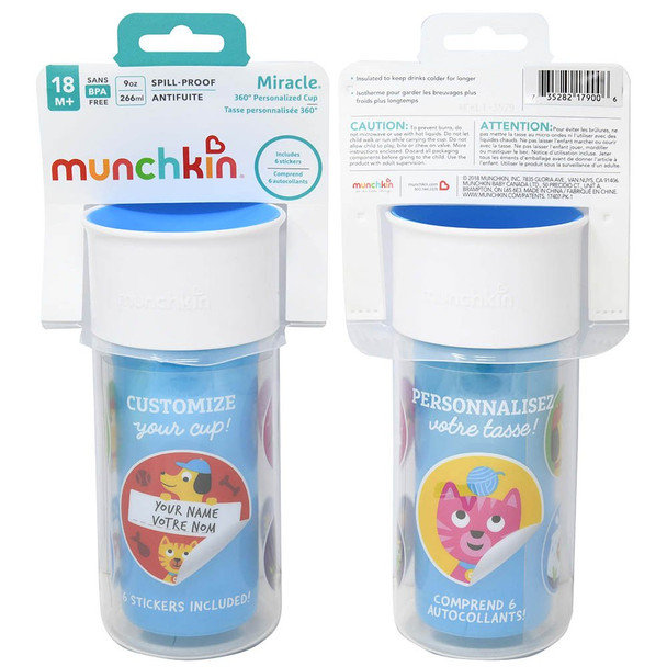 Munchkin Miracle 9 oz Spill Proof Cup Blue (3 per case)