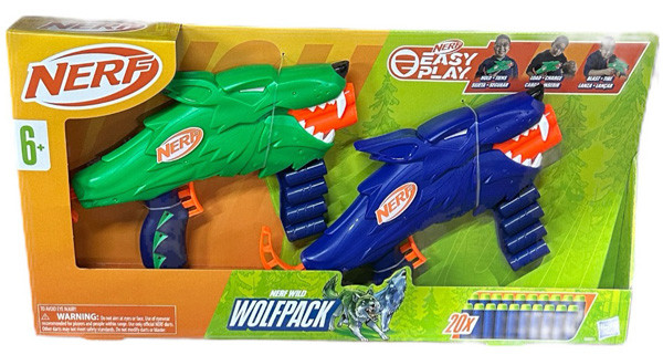 Nerf Wild Wolfpack Blaster 2pk inc 20 Darts (Order in units of 4)