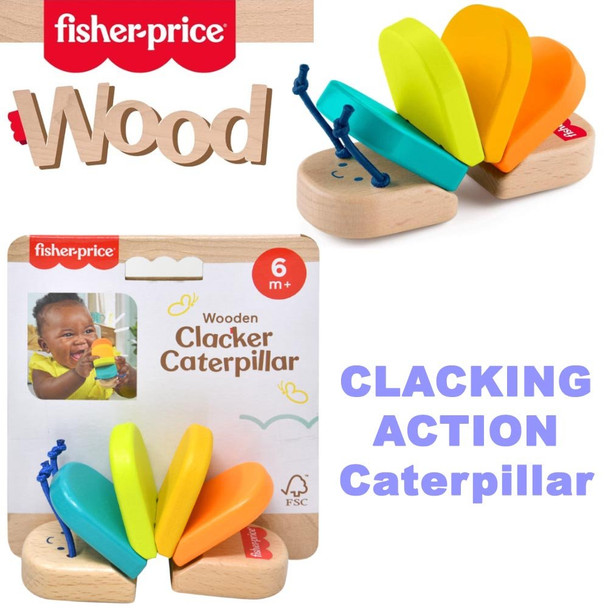 Fisher-Price DDC Wooden Clacker Caterpillar (6 per case)