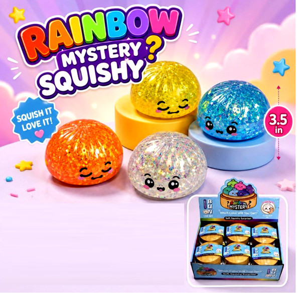 Glitter Jelly Beads Squishy Dumpling WITH BUN