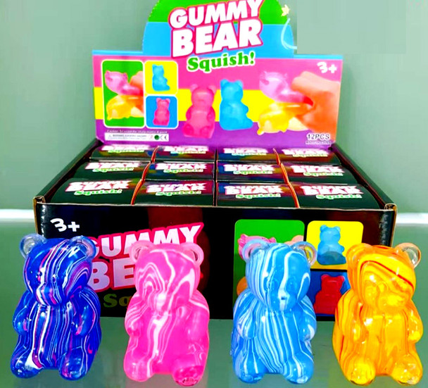 Strip Pattern Bear Maltose Gummy Squishy (12 PER CASE)