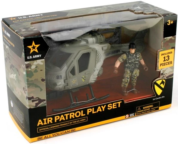 U.S. Army Air Patrol 13-Piece Helicopter and Action Figure Play Set (Ages 3+)