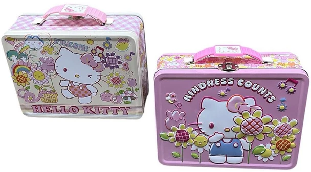 Hello Kitty Embossed Tin Lunch Box