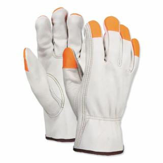 Mcr Safety 3213MCHVSP Ind Gr Cowhide Grain Driver Md W/Hi-Viz Org F (1 DZ)