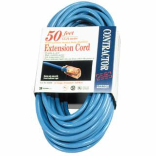 Southwire 2468SW8806 50Ft 14/3 Extension Cordfluorescent Blue Sjtw